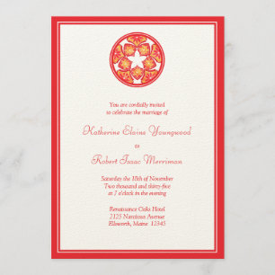 Rote Blumenfliesen, die Einladung Wedding sind