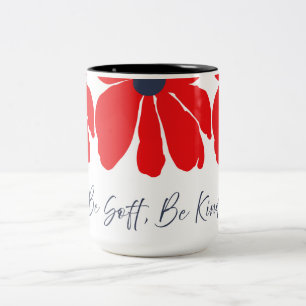 Rote Blumengestalt-Tasse Zweifarbige Tasse