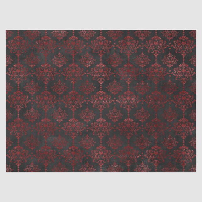 Rote Blumenmaske auf der Kohledecke Seidenpapier (Vorderseite)