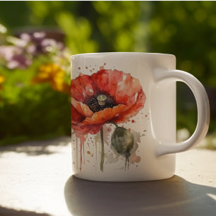 Rote Blüte Kaffeetasse