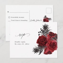 Rote Blüten und Schwarz Keine Mahlzeiten UAWG Postkarte