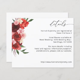 Rote Blütendetails - Weißes Budget