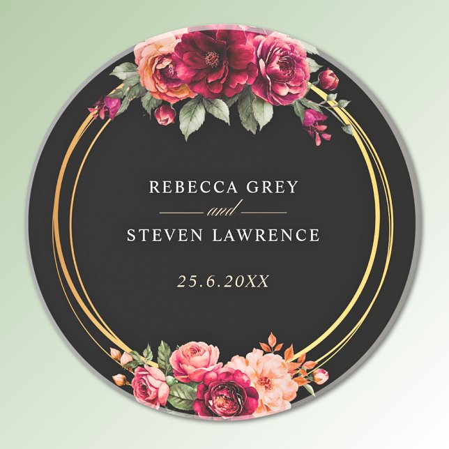 Rote Blütenhochzeit Getränkeuntersetzer (Von Creator hochgeladen)