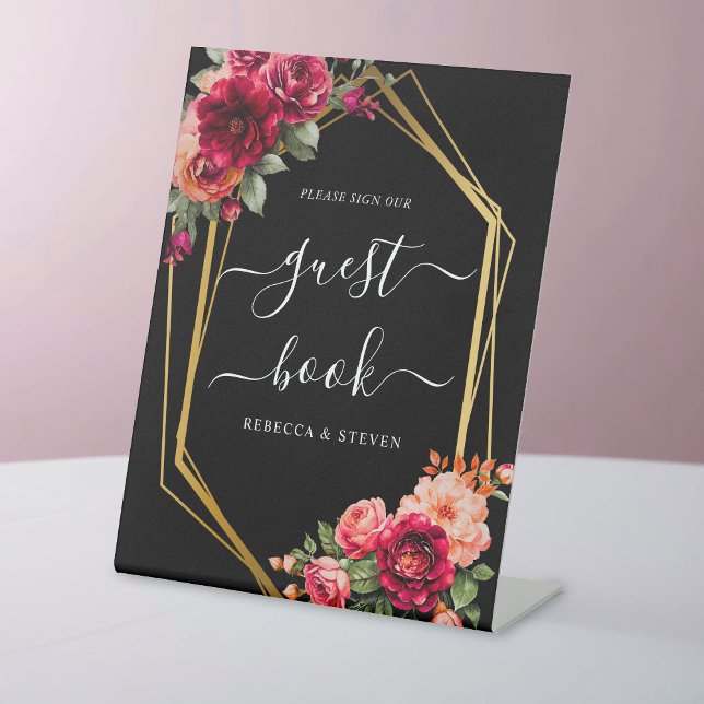 Rote Blütenhochzeit Sockelschild (Von Creator hochgeladen)