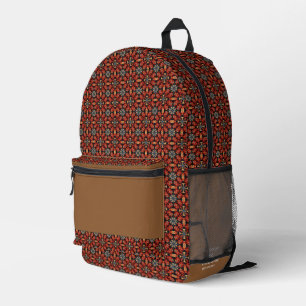 Rote Blütenkunst inspirierte Muster individuelle N Bedruckter Rucksack
