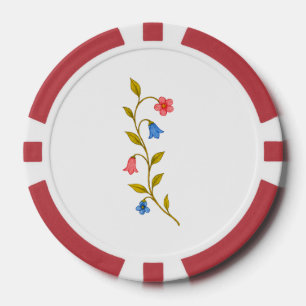 Rote Blütenrinde Pokerchips