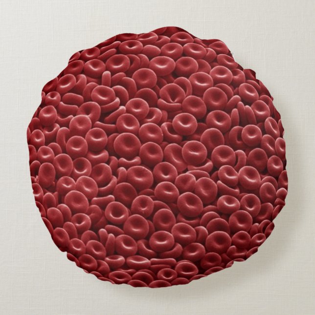 ROTE BLUTZELLEN DES MENSCHEN RUND PILLOW RUNDES KISSEN (Rückseite)