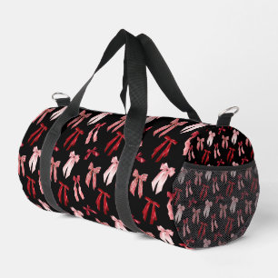 Rote Bogen auf schwarzem Hintergrund Duffle Bag