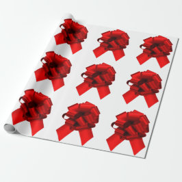 Rote Bogen auf weißem Umschlagpapier Geschenkpapier
