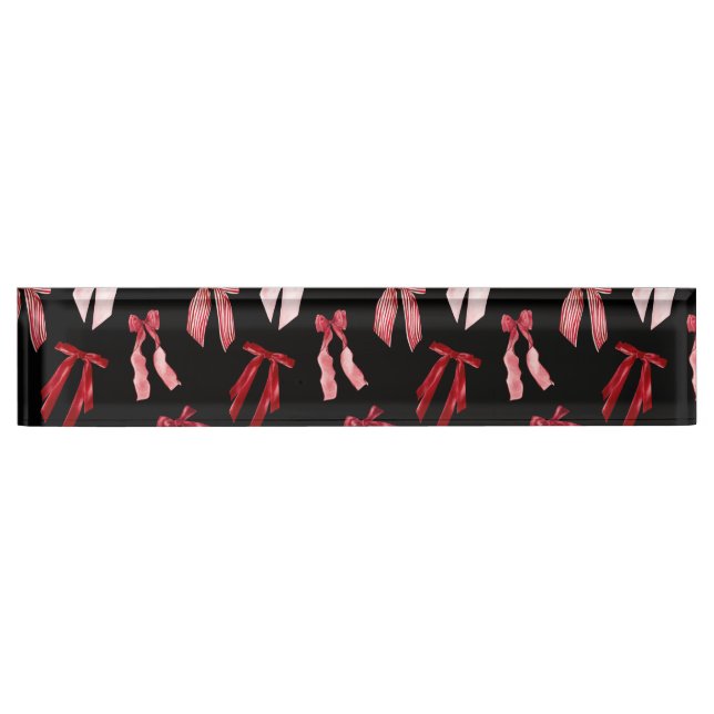 Rote Bogen in schwarz Namensplakette (Vorderseite)