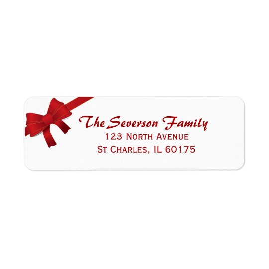 Rote Bogen-Weihnachtsfeiertags-Rücksendeadresse
