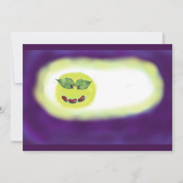 Rote Bohnen-und Trauben-Blätter-glückliches Dankeskarte (Vorderseite)