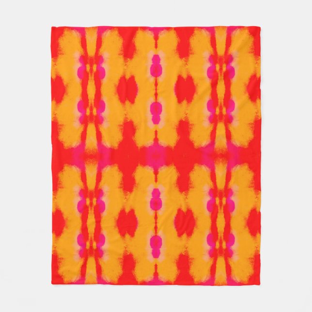 Rote Boho-Mode. Persischer Teppich. Wasserfarbensc Fleecedecke (Vorderseite)