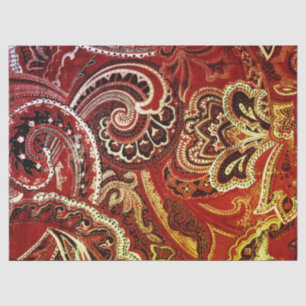 Rote Boho schicke Retro Hippie-Paisley-Bandanna Seidenpapier