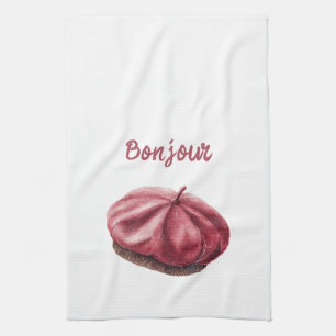Rote Bonjour-Mütze Geschirrtuch