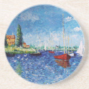 Rote Boote an Argenteuil-Untersetzer Sandstein Untersetzer