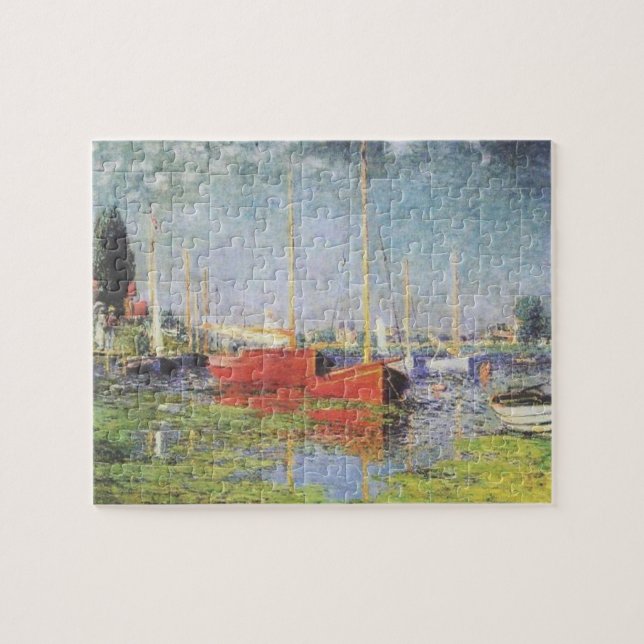 Rote Boote bei Argenteuil Puzzle (Horizontal)