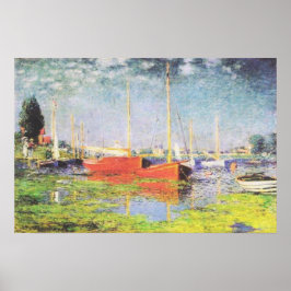 Rote Boote in Argenteuil von Claude Monet Poster
