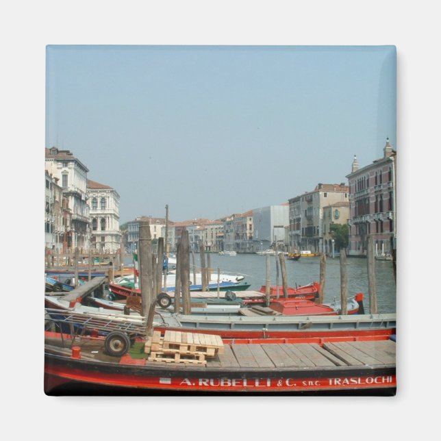 Rote Boote in Venedig Magnet (Vorne)