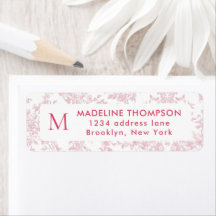 Rote botanische Toile-Monogrammadresse
