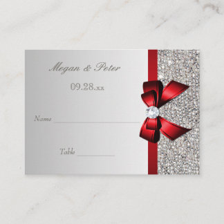Rote Bow-Sitzkarten für Hochzeitstiche Platzkarte