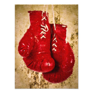 Rote Boxhandschuhe Malerei Fotodruck