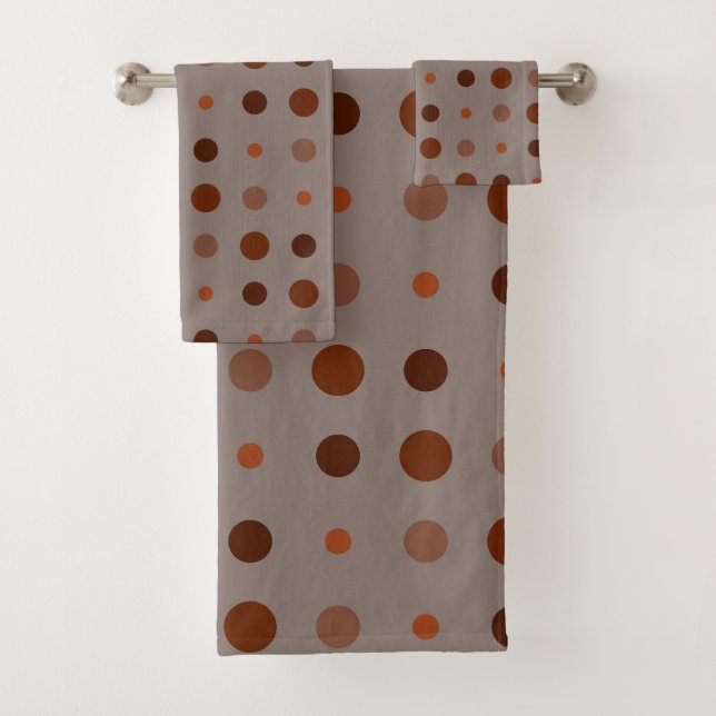Rote, braune und rostfreie Punkte Badhandtuch Set (Insitu)