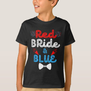 Rote Braut und Groom Funny Wedriage Party 4 T-Shirt