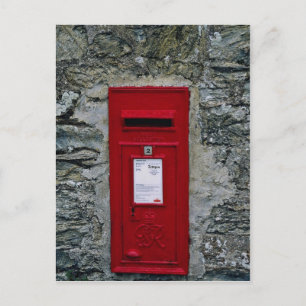 rote Briefkasten an der Wand Postkarte