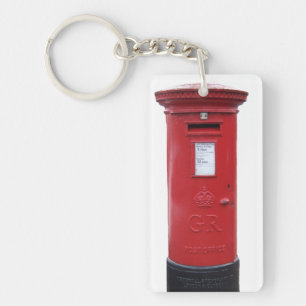 Rote britische Postbox Schlüsselanhänger