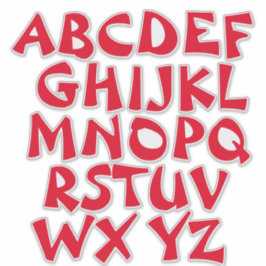 Rote Buchstaben Transparente Alphabetmauer Aufkleber