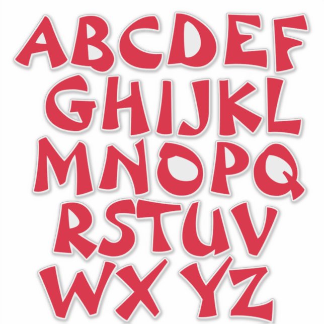 Rote Buchstaben Transparente Alphabetmauer Aufkleber (Vorderseite)