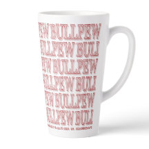Rote "BULLPEW" Latte-Tasse