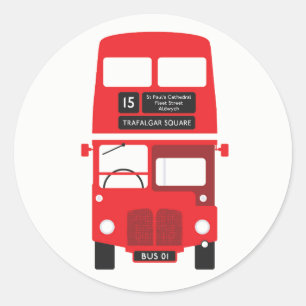 Rote Bus-Aufkleber Londons Runder Aufkleber