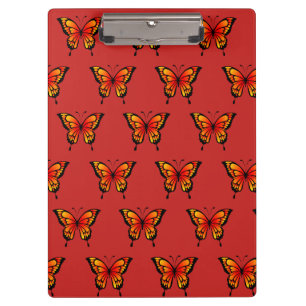 Rote Butterflys von Schaufenstern. Klemmbrett