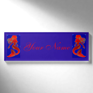 Rote Button-oben Meerjungfrauen Thunder_Cove Namenschild