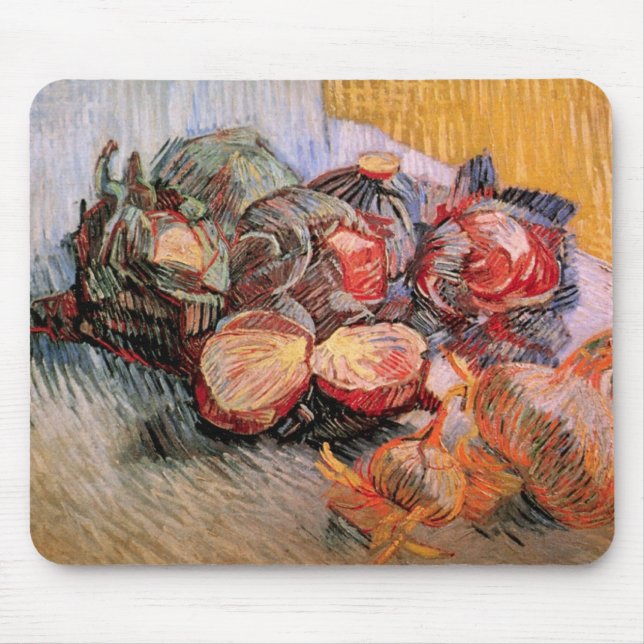 Rote Cabbages und Onions von Vincent van Gogh Mousepad (Vorne)