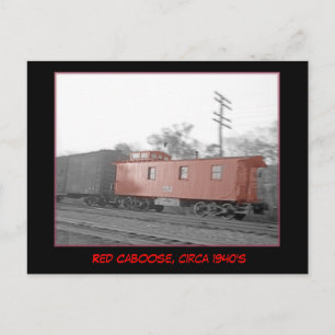 Rote Caboose, circa 1940er Jahre Postkarte