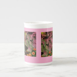 Rote Caladium-Tasse Teekanne Prozellantasse