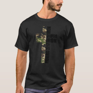 Rote Camouflage Eisen Sharpens Eisen Christliche K T-Shirt