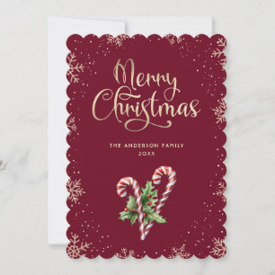 Rote Candy Cane Stechpalmen Beeren Weihnachten