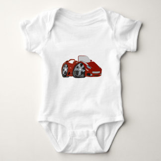 Rote Cartoon-Auto-Kunst Baby Strampler