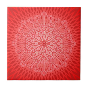 Rote Chakra Mandala-heilige Geometrie Fliese
