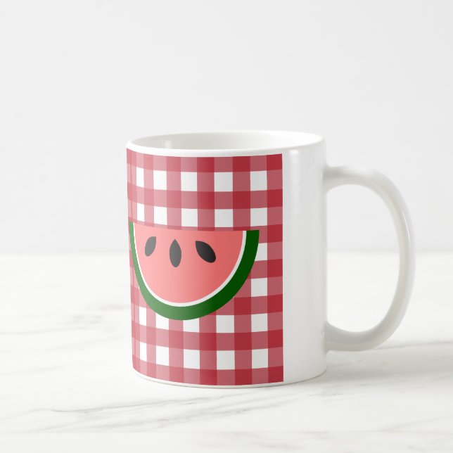 Rote Checkered Wassermelone-Tasse Kaffeetasse (Rechts)