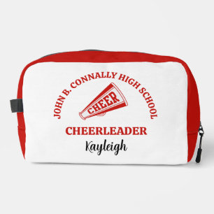 Rote Cheerleaderin der High School personalisiert Waschbeutel