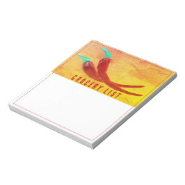 Rote Chili Paprika Einkaufsliste Notizblock
