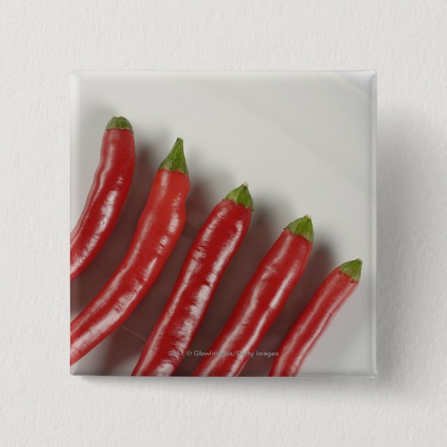 Rote Chili-Paprikaschoten Button (Vorderseite)