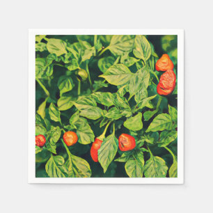 Rote Chili-Paprikaschoten-Papierserviette Serviette