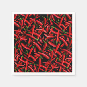Rote Chili-Pfeffer-Muster Serviette
