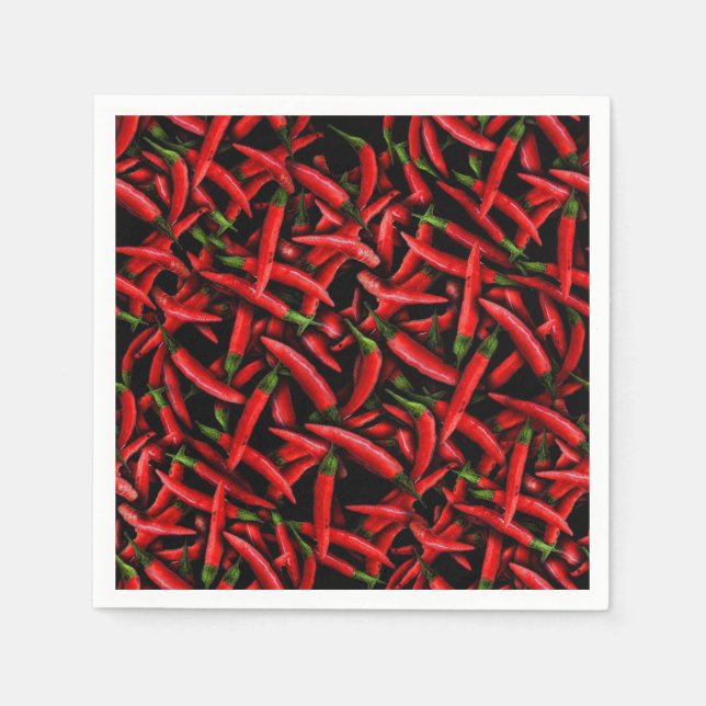 Rote Chili-Pfeffer-Muster Serviette (Vorderseite)